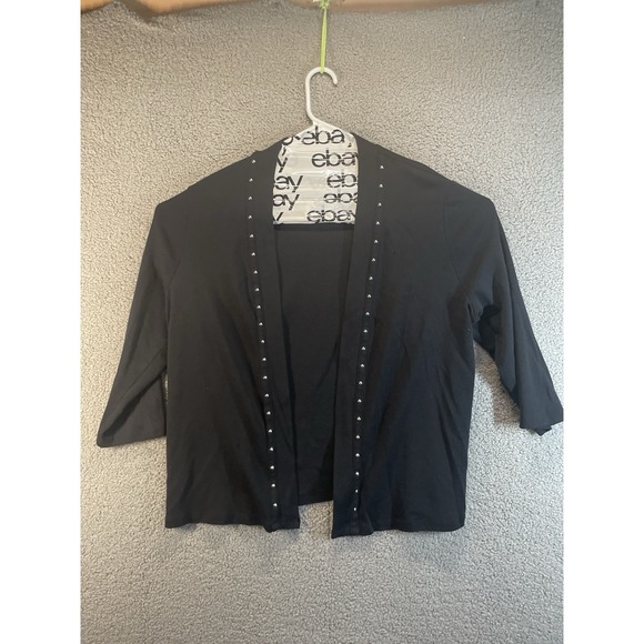 Rafaella Sweaters - Rafaella Shaw Women's Sweater - XL Black Long Sleeve